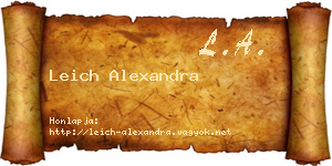Leich Alexandra névjegykártya